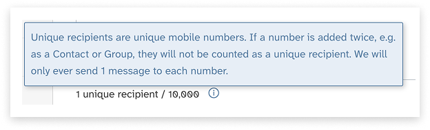 colourful screenshot showing options to add recipients when sending a New Message in Web2SMS